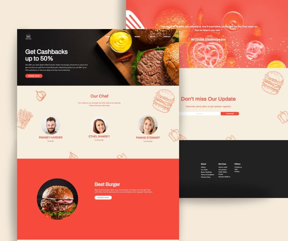 A visually rich, high-performance web interface designed for modern restaurant branding. (hover)