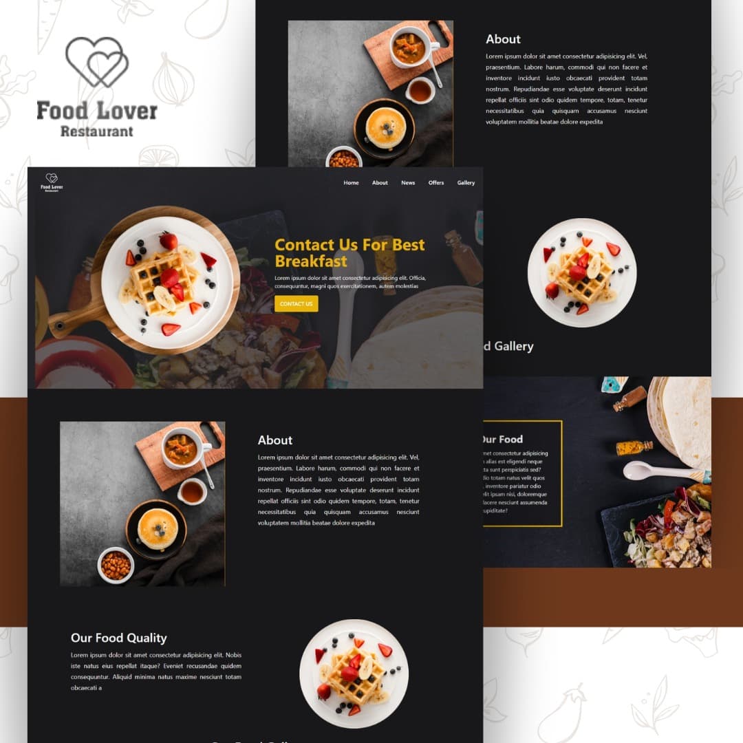 A high-impact landing page designed to elevate modern food and beverage branding. (hover)