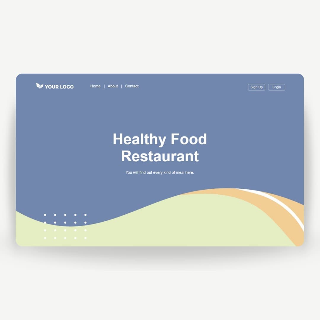A clean, minimalist landing page tailored for health-conscious dining establishments.
